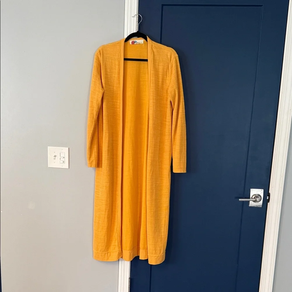 Elegant Yellow Long Cardigan free people beach medium - Picture 1 of 3